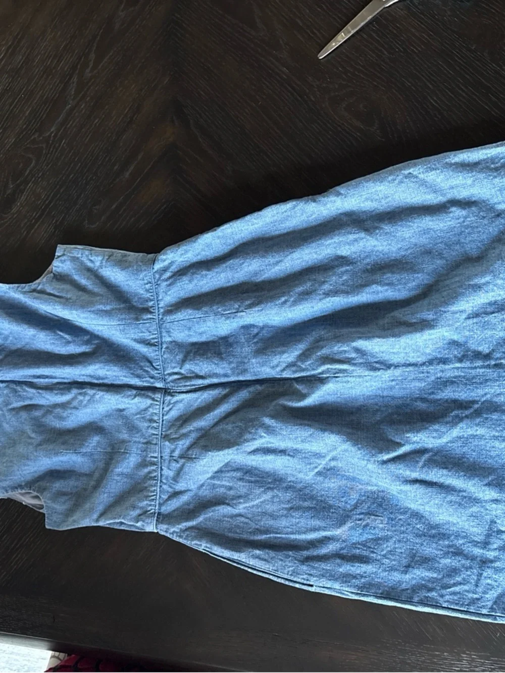 J. Crew Chambray Sleeveless Dress with Pink Embroidery Cottagecore Boho Sz‎ 6